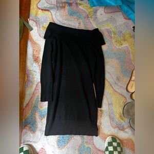 New York & Company SoHo Street Foldover Black Sweater Dress